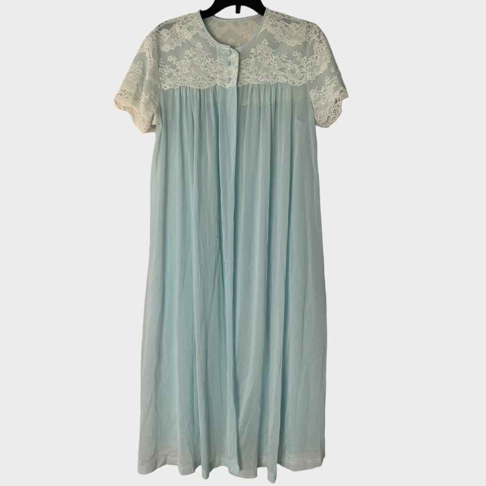 Lorraine Vintage Quality Lingerie Womens Nightgown and Robe Small Blue